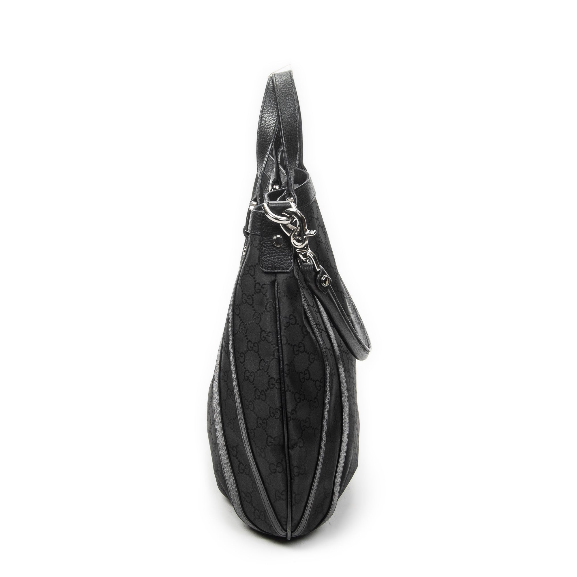 Shoulder Bag Abbey Convertible Tote Black Monogrammed Nylon Canvas