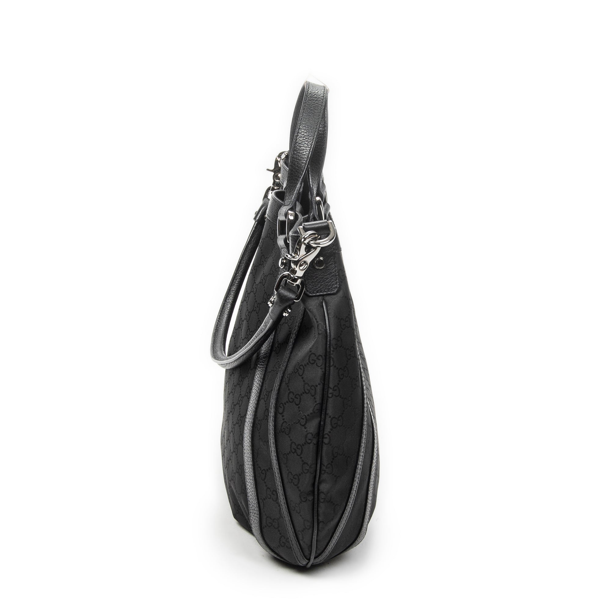 Shoulder Bag Abbey Convertible Tote Black Monogrammed Nylon Canvas