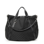 Shoulder Bag Abbey Convertible Tote Black Monogrammed Nylon Canvas