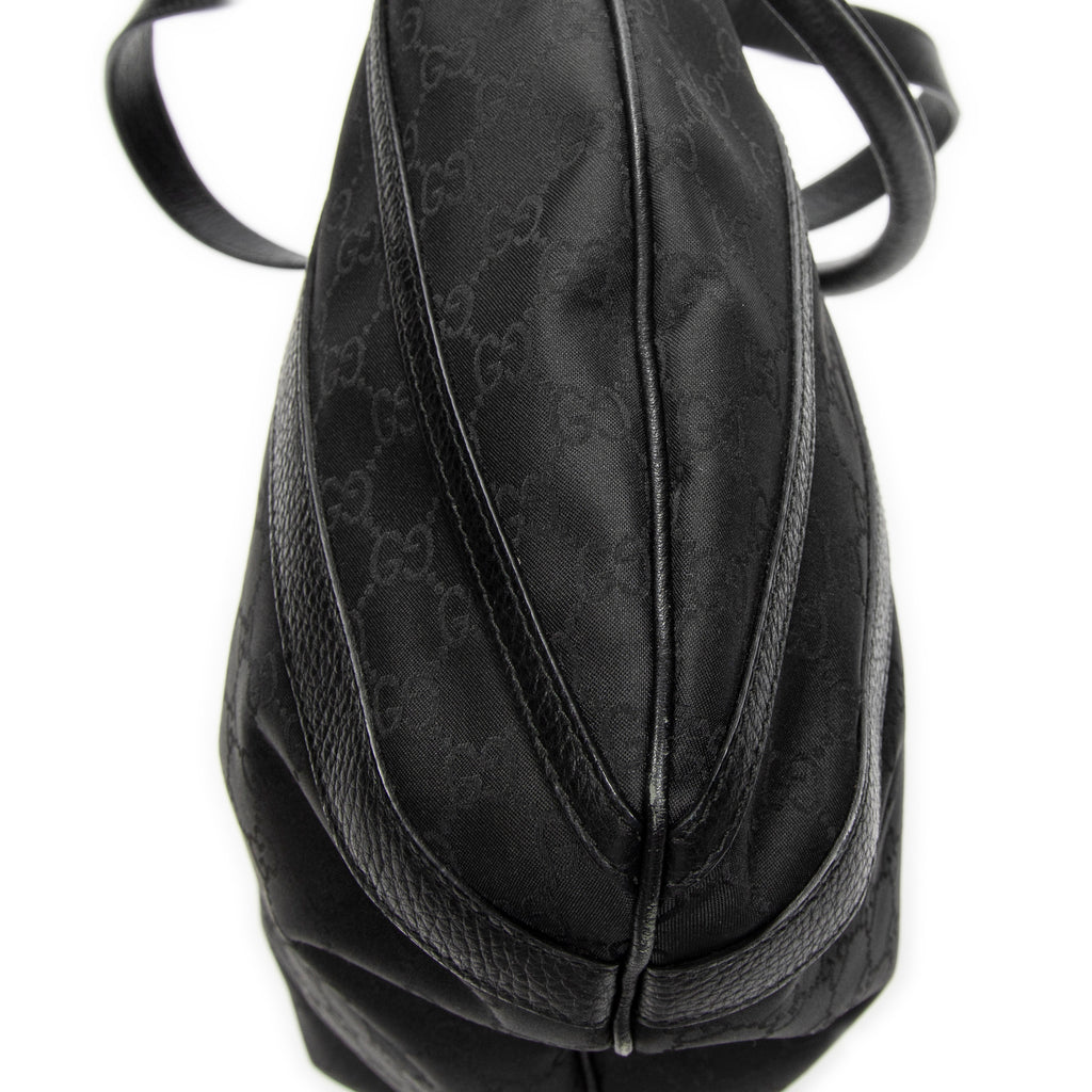 Shoulder Bag Abbey Convertible Tote Black Monogrammed Nylon Canvas