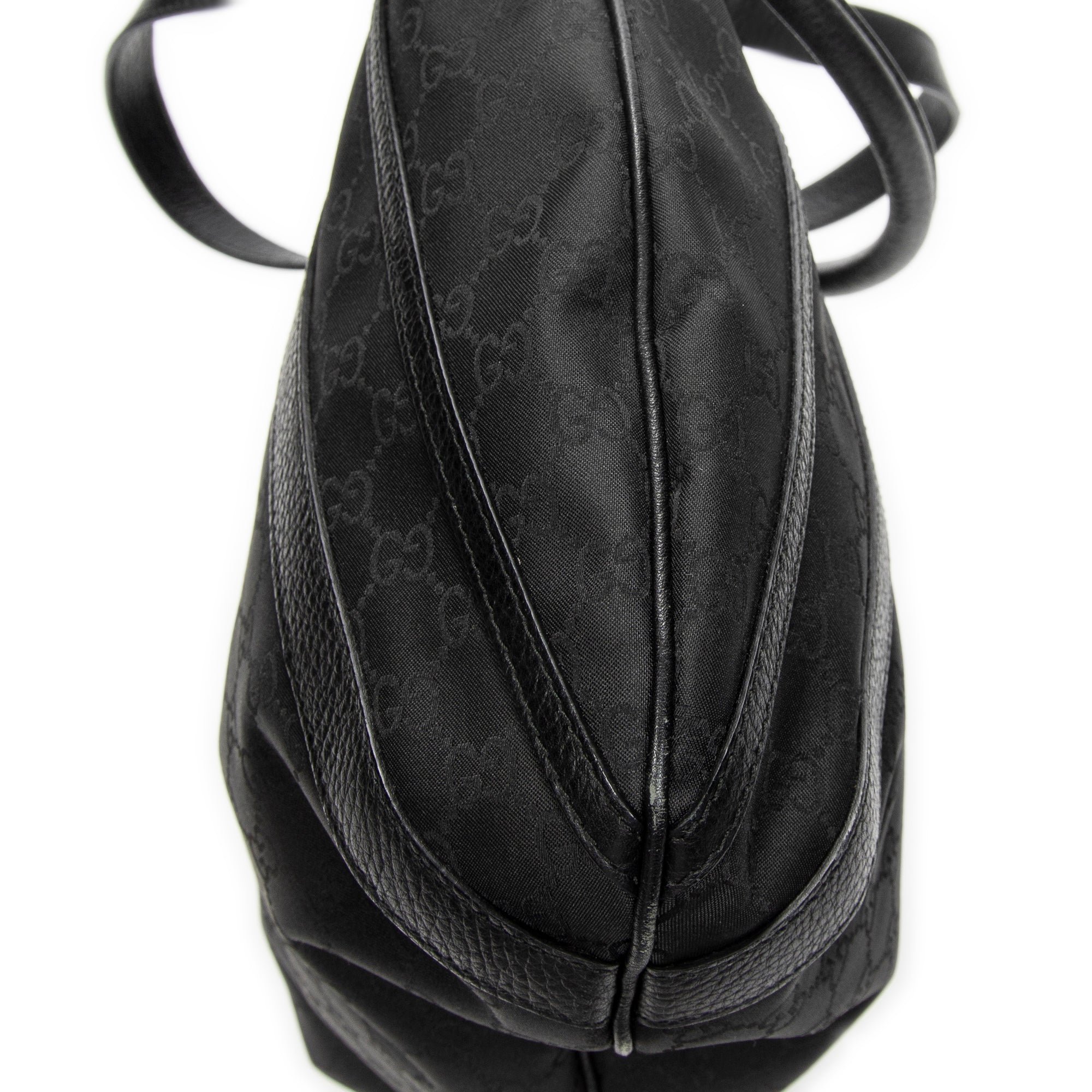 Shoulder Bag Abbey Convertible Tote Black Monogrammed Nylon Canvas