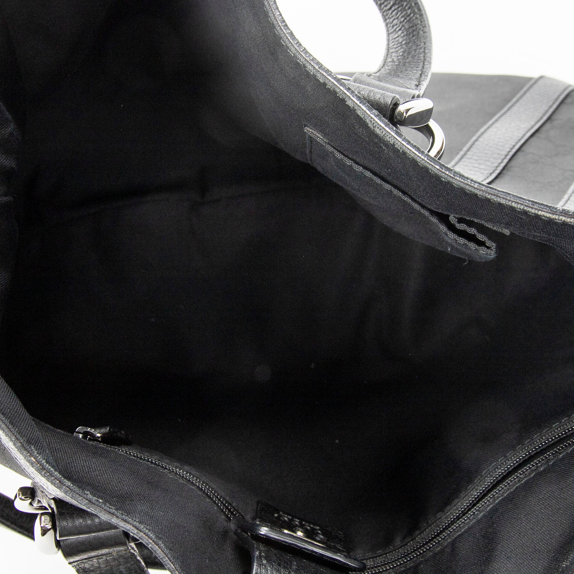 Shoulder Bag Abbey Convertible Tote Black Monogrammed Nylon Canvas