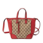 Shoulder Bag Small Bree Tote Red Monogrammed Canvas