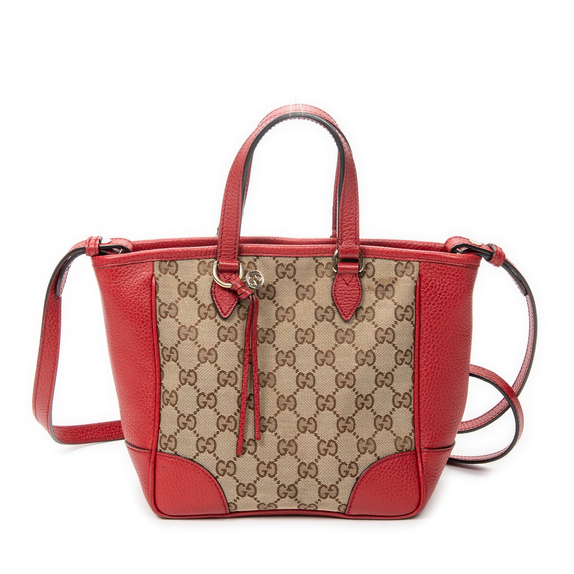 Shoulder Bag Small Bree Tote Red Monogrammed Canvas