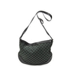 Shoulder Bag Half Moon Messenger Black Monogrammed Canvas