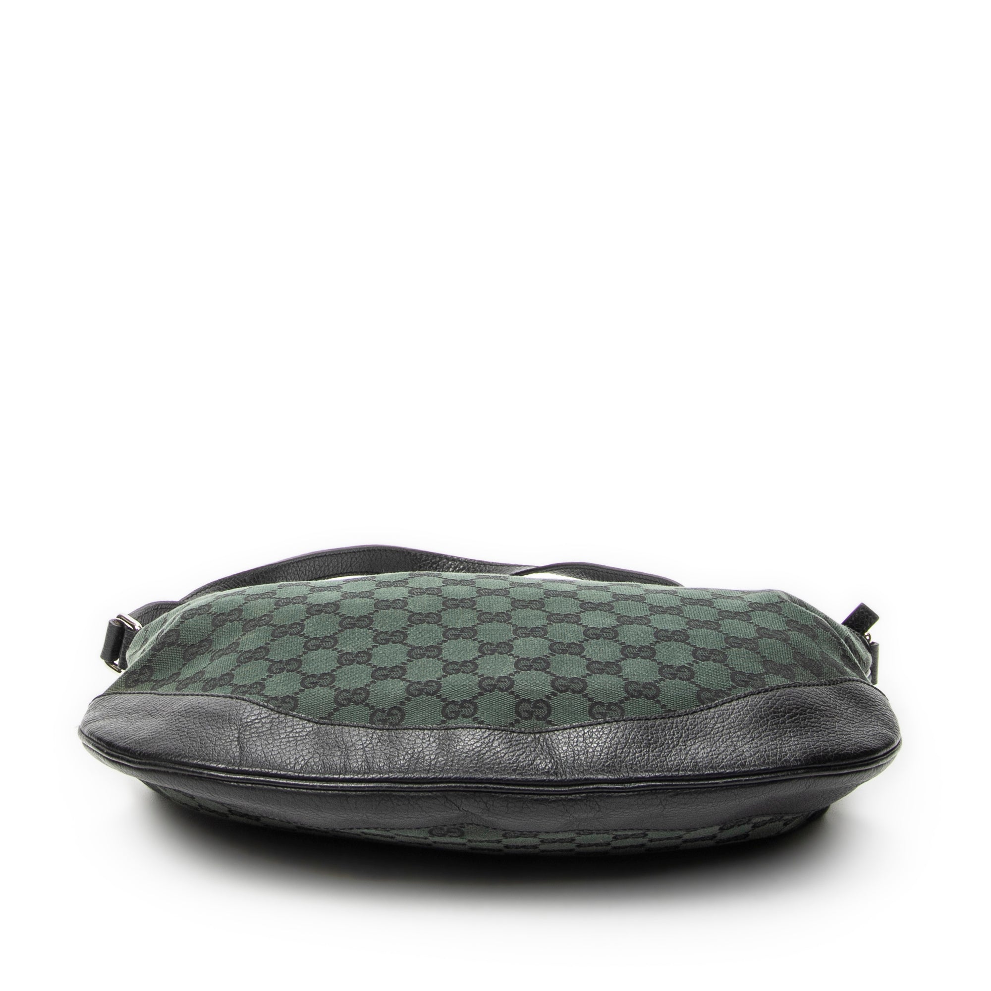 Shoulder Bag Half Moon Messenger Black Monogrammed Canvas