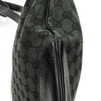 Shoulder Bag Half Moon Messenger Black Monogrammed Canvas
