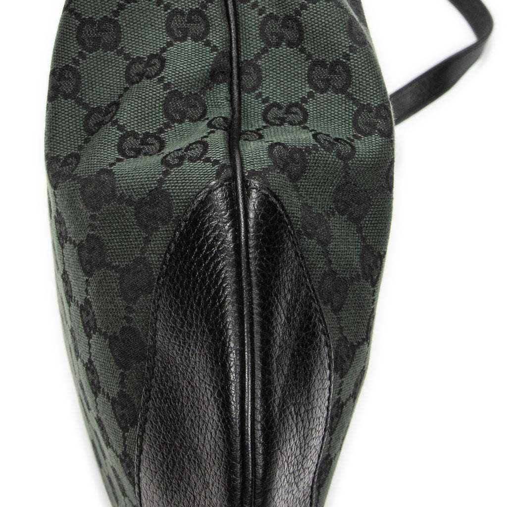Shoulder Bag Half Moon Messenger Black Monogrammed Canvas