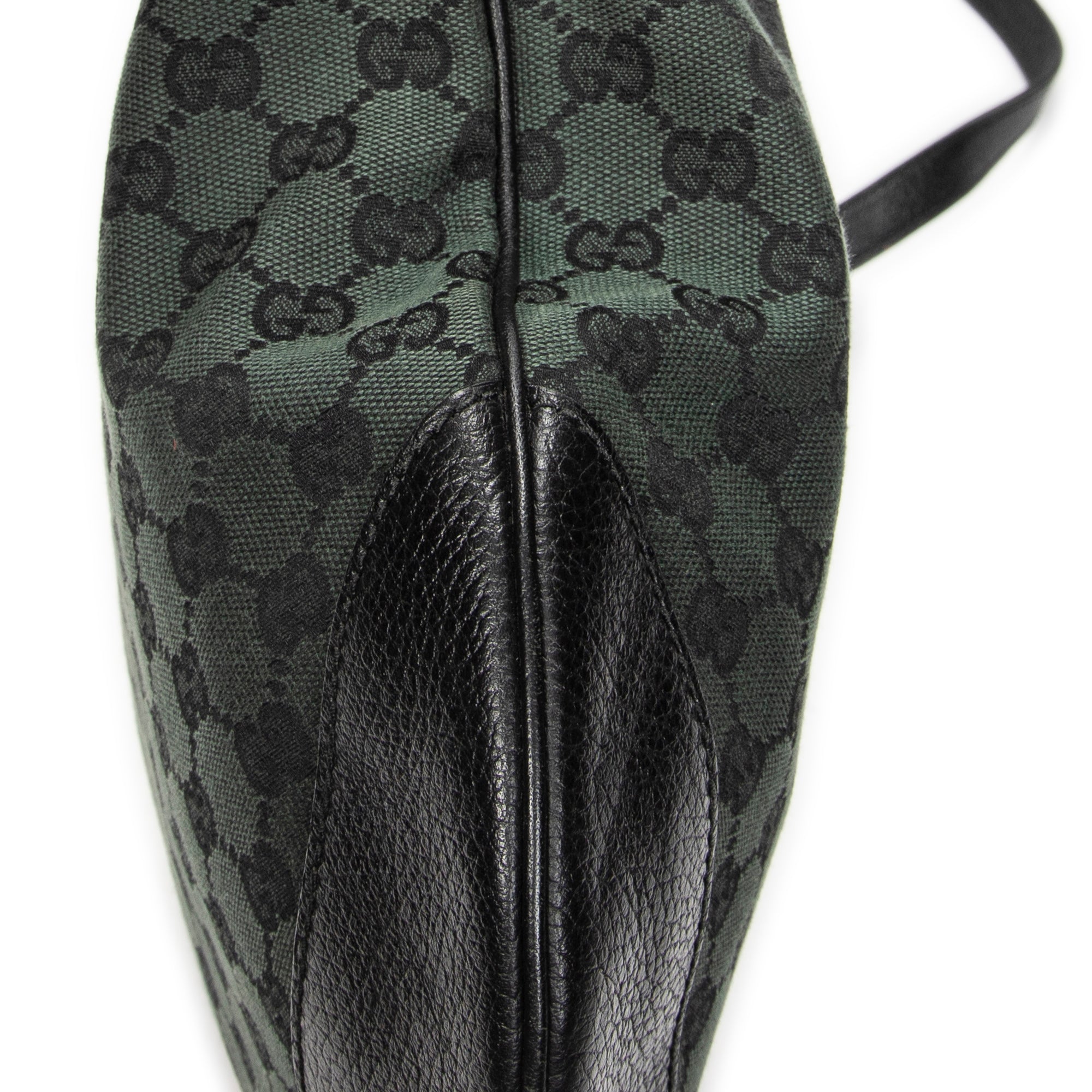 Shoulder Bag Half Moon Messenger Black Monogrammed Canvas