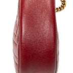 Shoulder Bag GG Marmont Chain Round Crossbody Red Quilted Chevron Leather