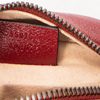 Shoulder Bag GG Marmont Chain Round Crossbody Red Quilted Chevron Leather