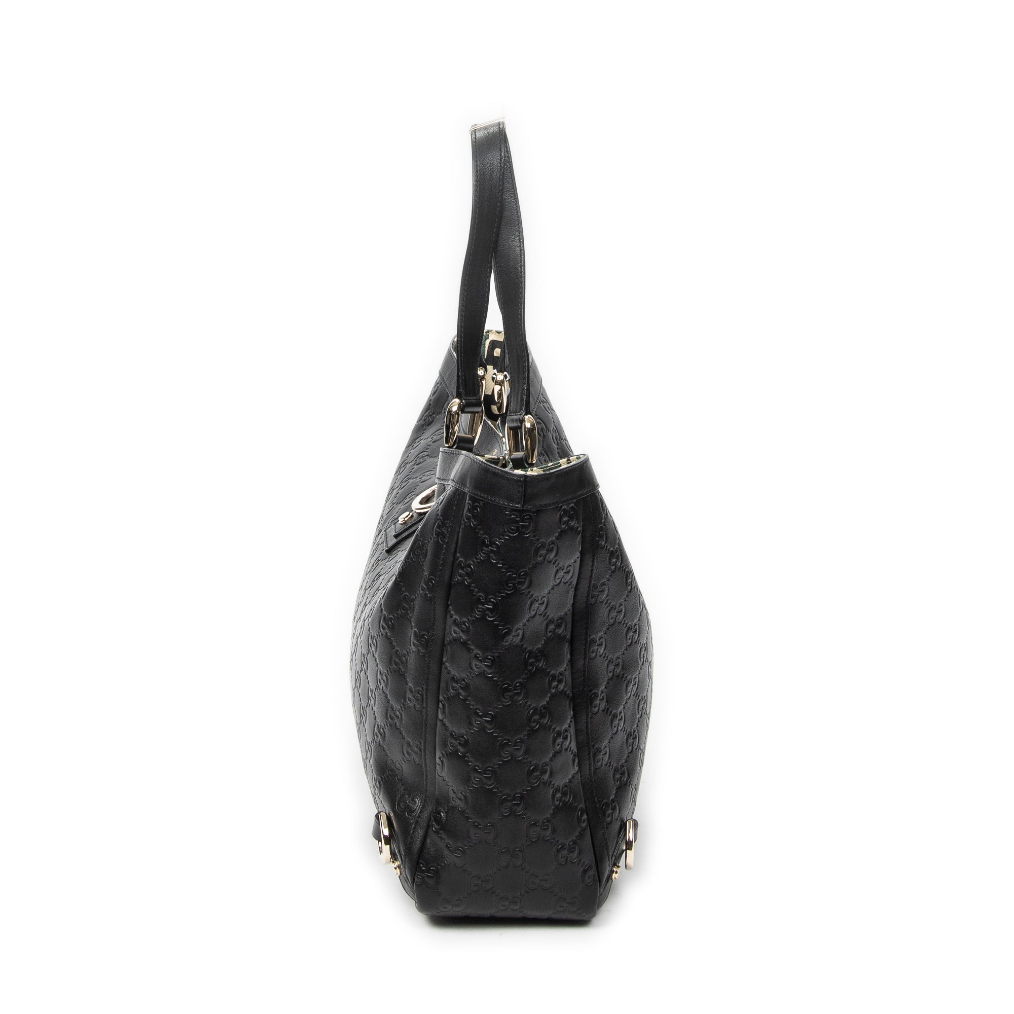 Shoulder Bag Large Abbey D-Ring Tote Black Guccissima Leather