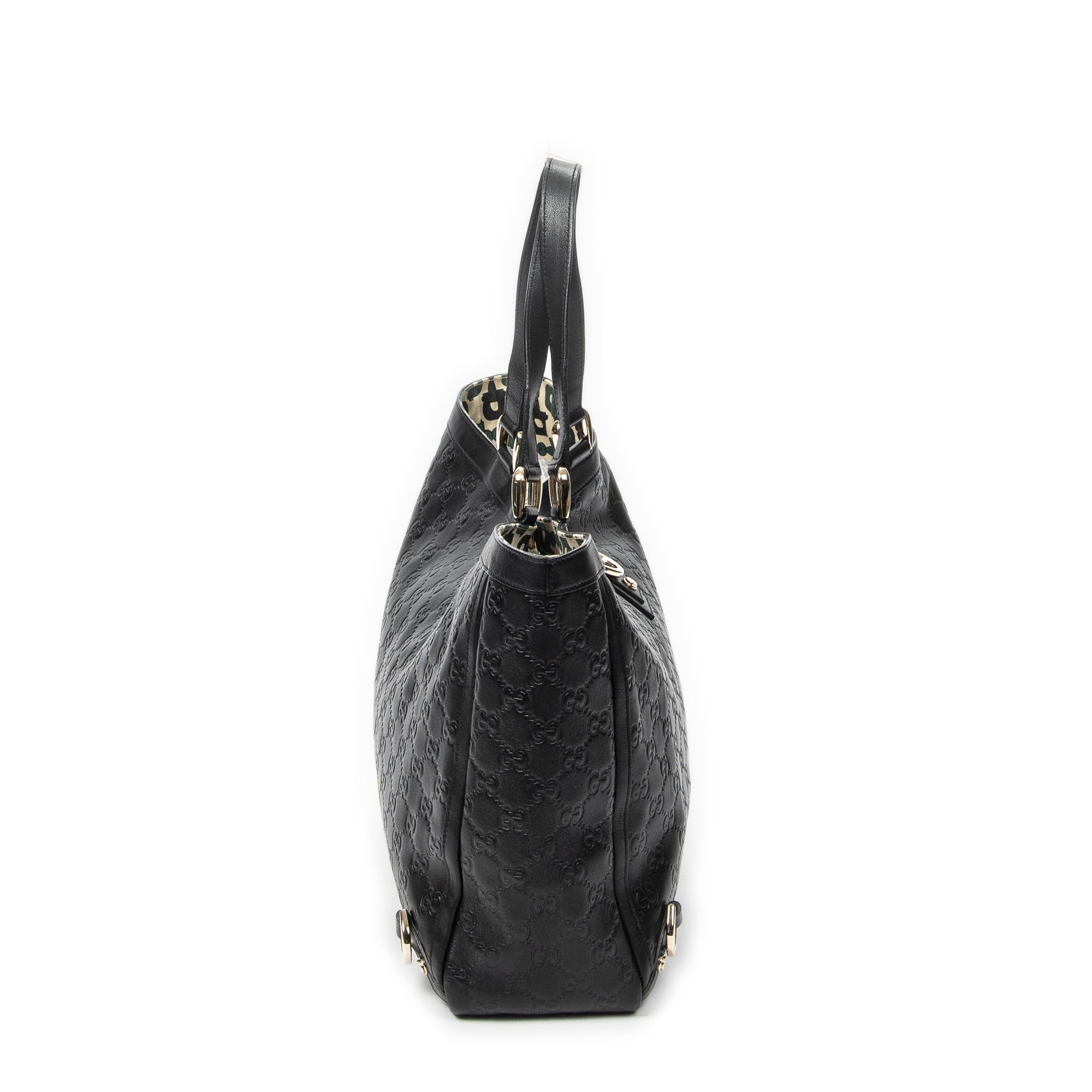 Shoulder Bag Large Abbey D-Ring Tote Black Guccissima Leather
