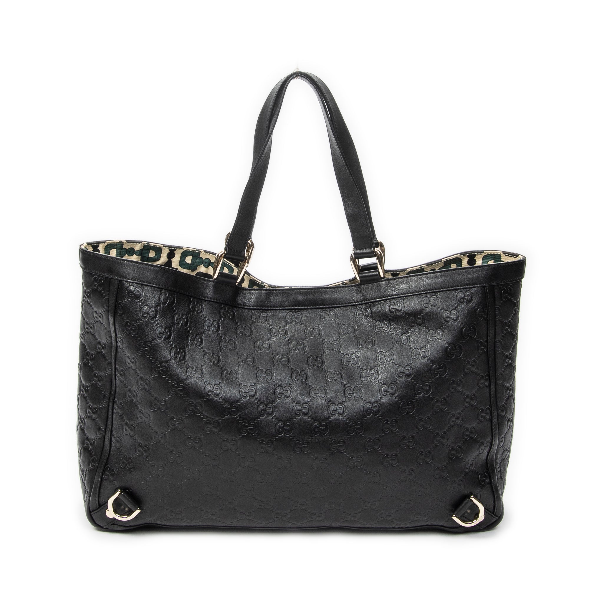 Shoulder Bag Large Abbey D-Ring Tote Black Guccissima Leather