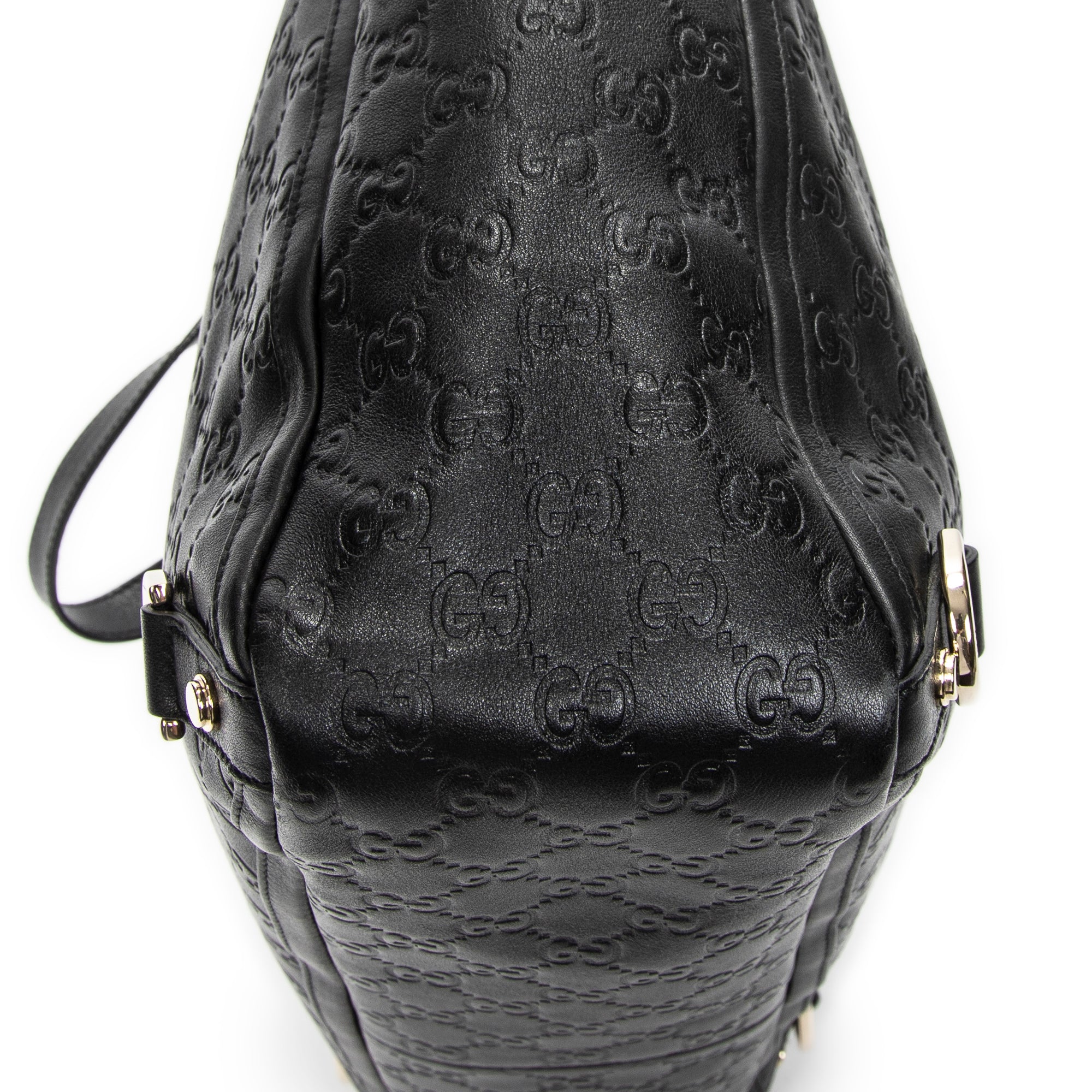 Shoulder Bag Large Abbey D-Ring Tote Black Guccissima Leather