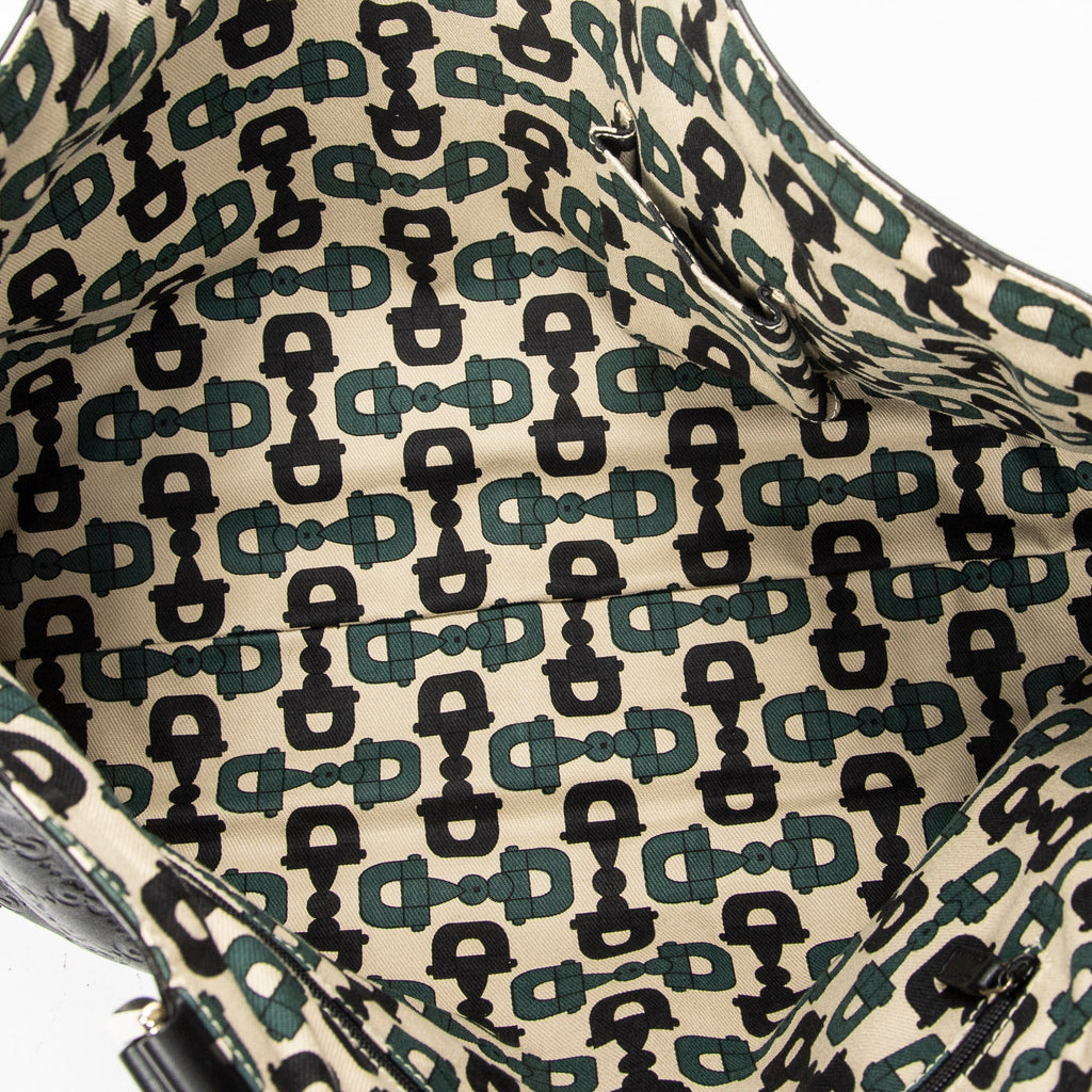Shoulder Bag Large Abbey D-Ring Tote Black Guccissima Leather