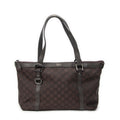 Shoulder Bag Abbey Tote Dark Brown Monogrammed Nylon Canvas