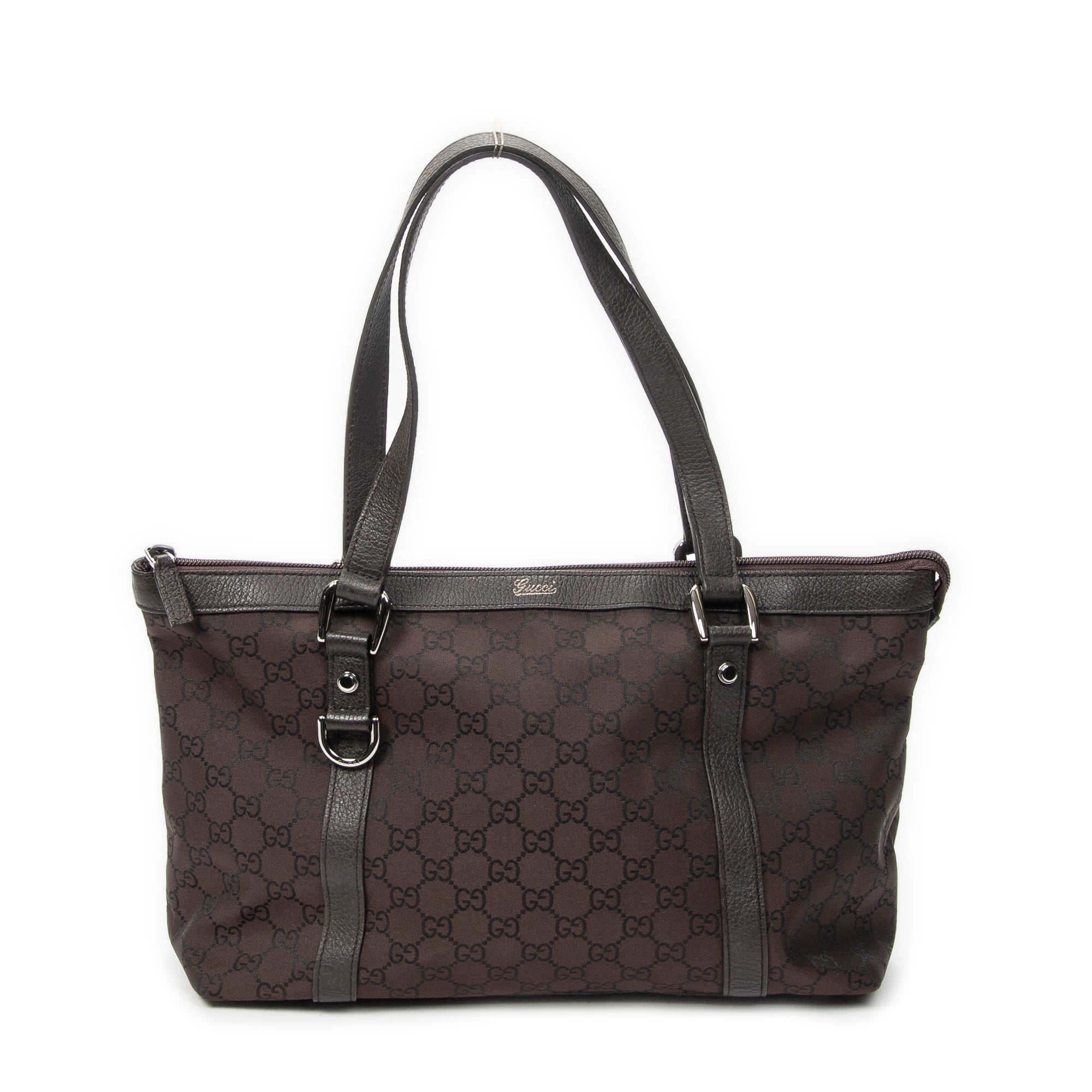Shoulder Bag Abbey Tote Dark Brown Monogrammed Nylon Canvas
