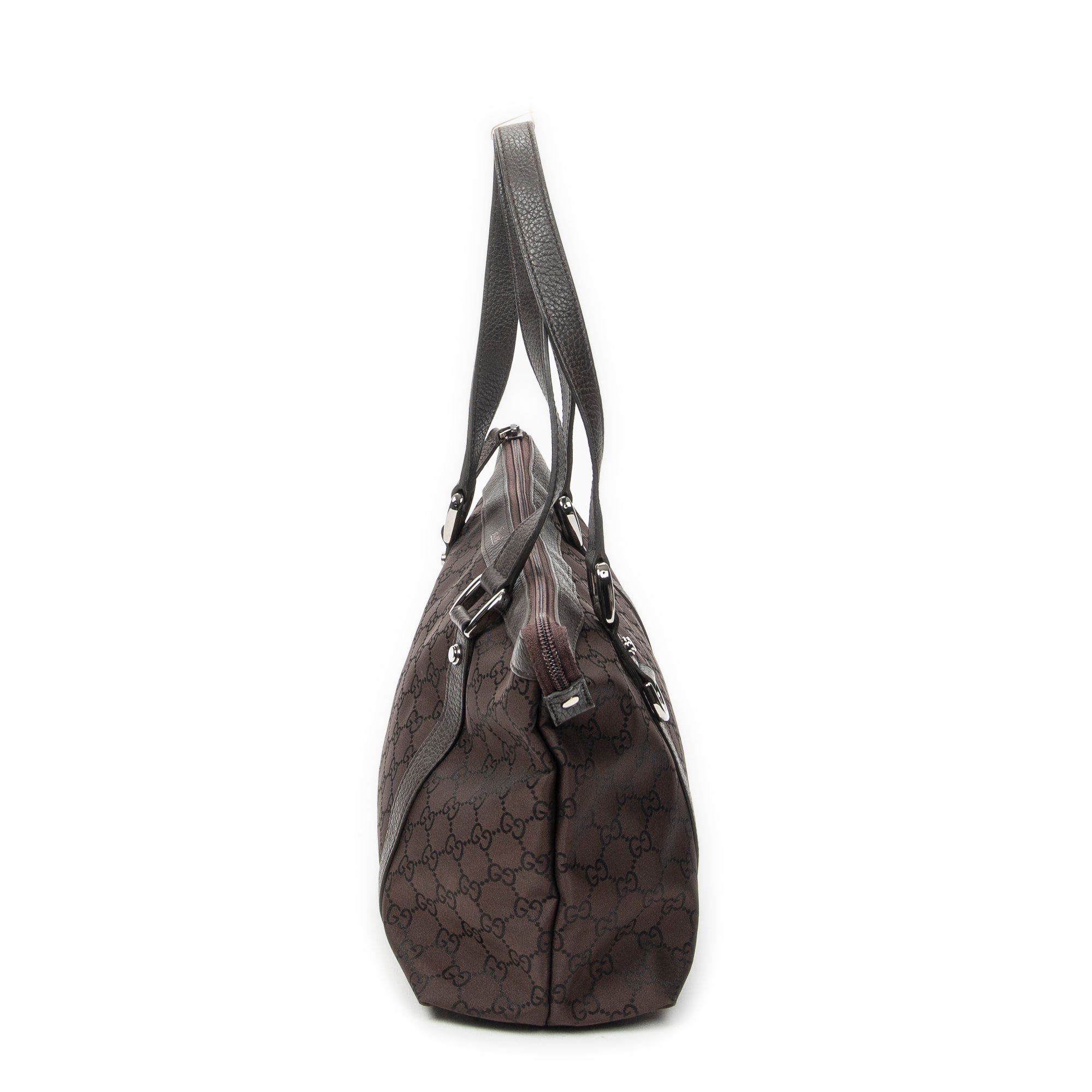 Shoulder Bag Abbey Tote Dark Brown Monogrammed Nylon Canvas