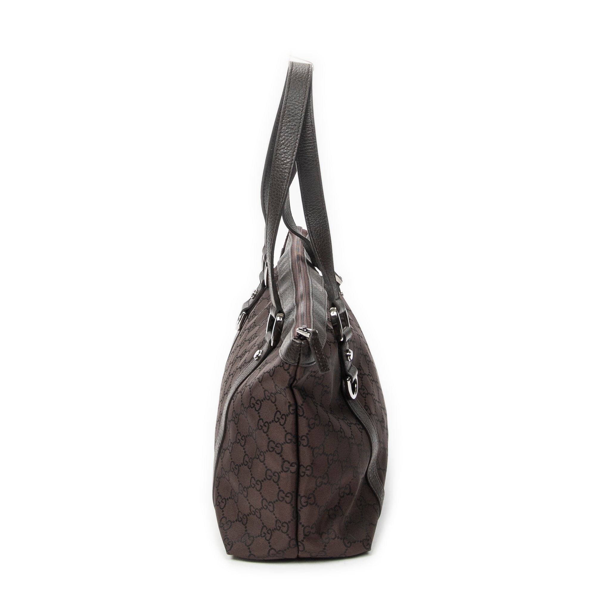 Shoulder Bag Abbey Tote Dark Brown Monogrammed Nylon Canvas