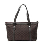 Shoulder Bag Abbey Tote Dark Brown Monogrammed Nylon Canvas