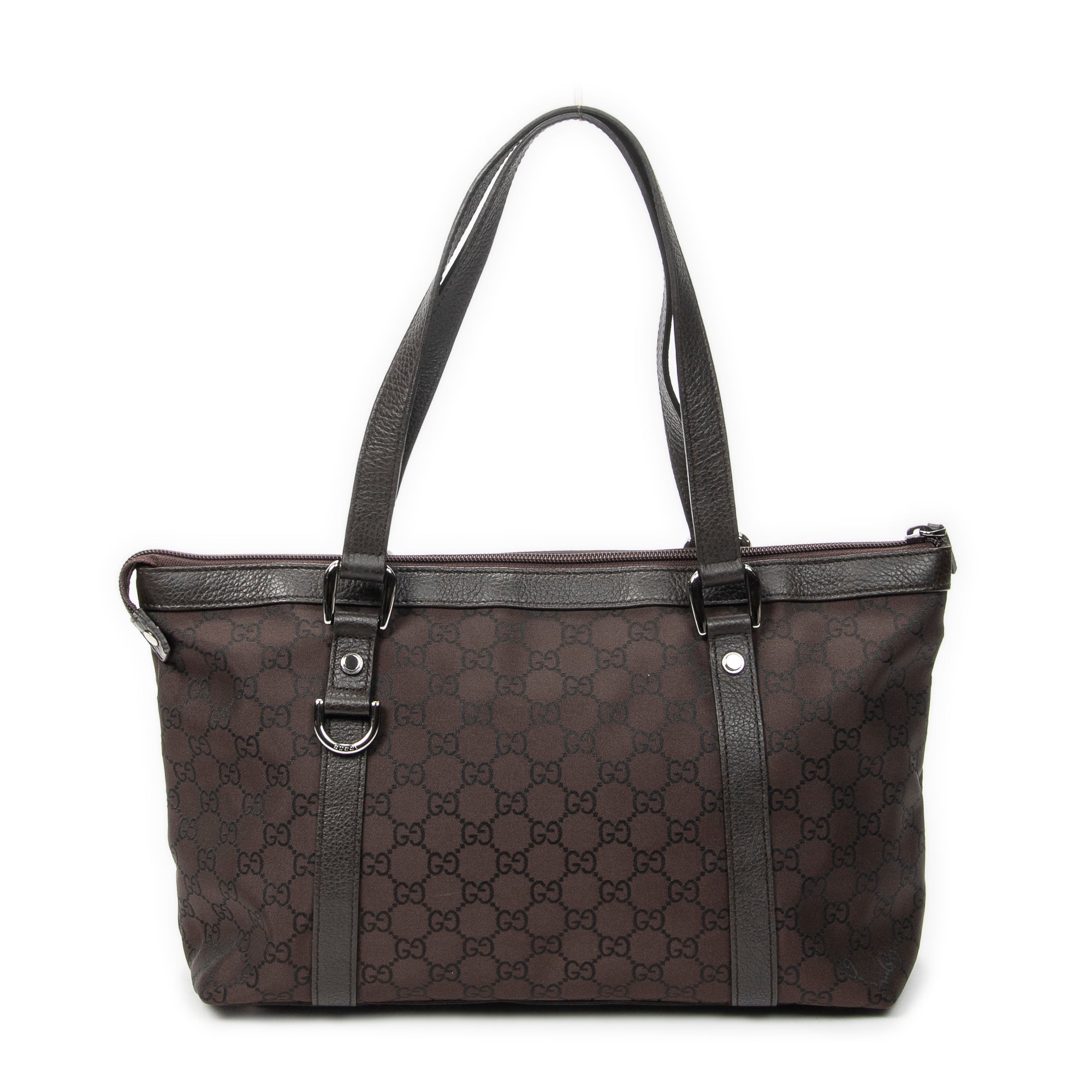 Shoulder Bag Abbey Tote Dark Brown Monogrammed Nylon Canvas