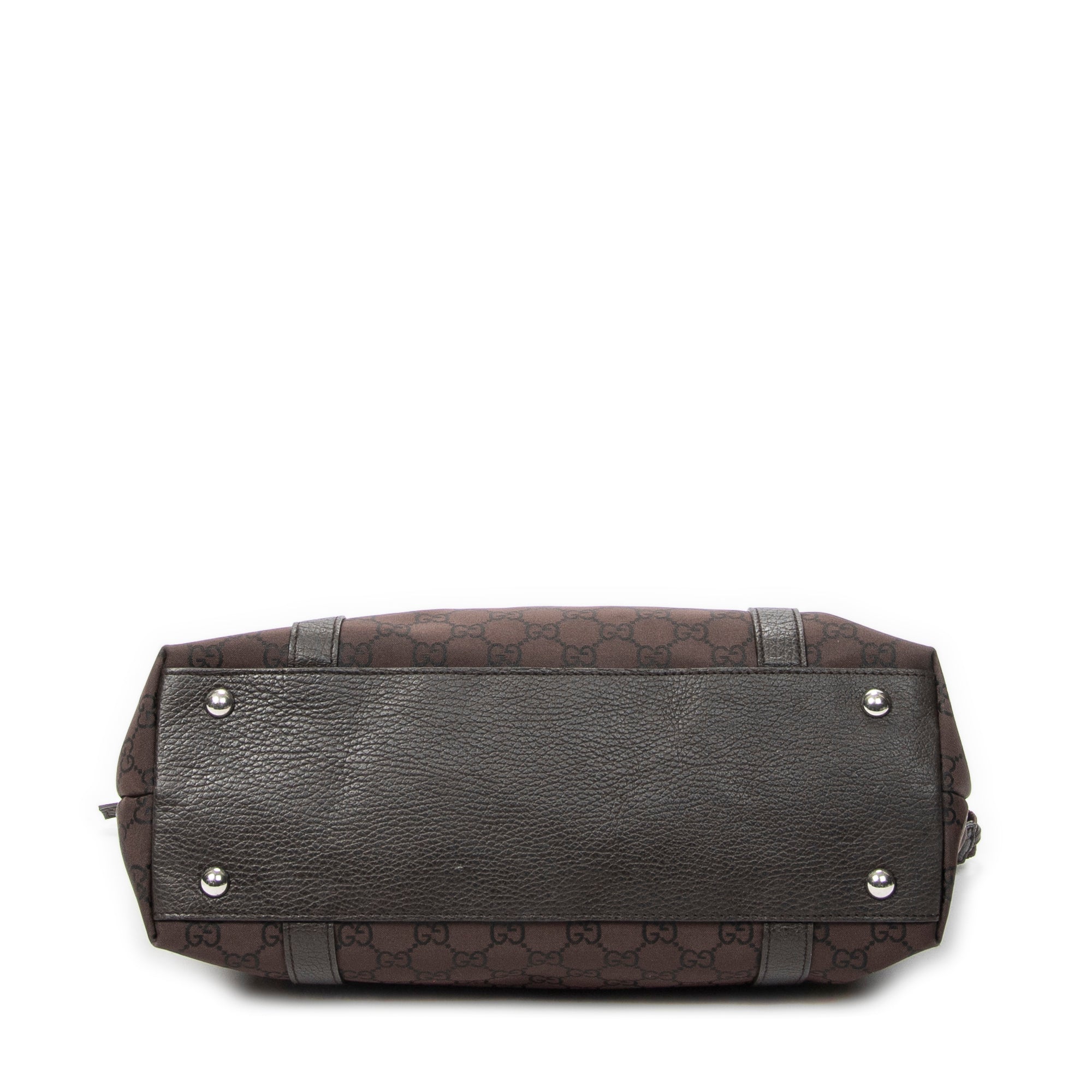 Shoulder Bag Abbey Tote Dark Brown Monogrammed Nylon Canvas