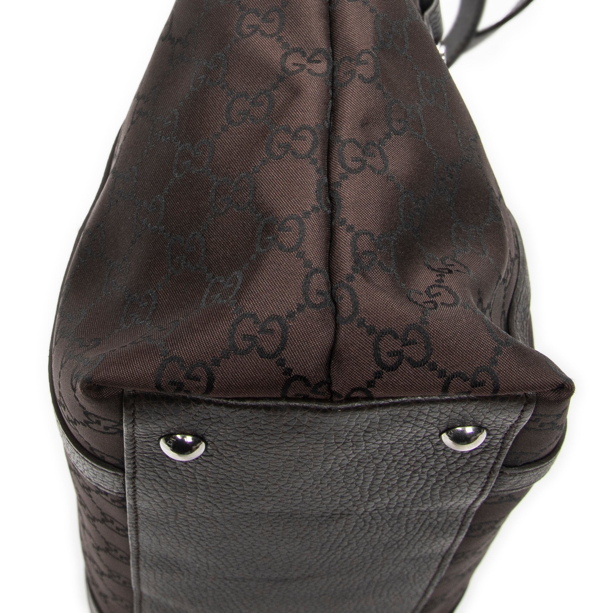 Shoulder Bag Abbey Tote Dark Brown Monogrammed Nylon Canvas