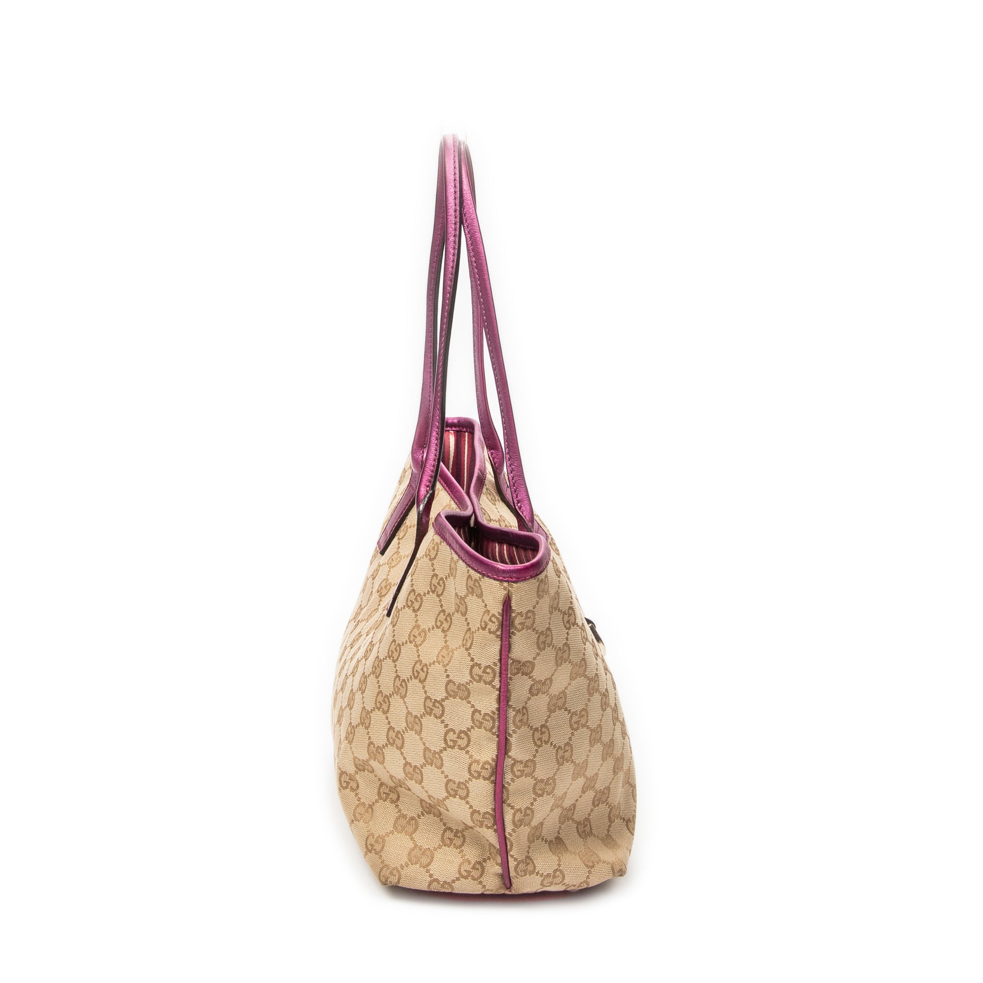 Bolso de hombro pequeño Britt de lona monogramada rosa