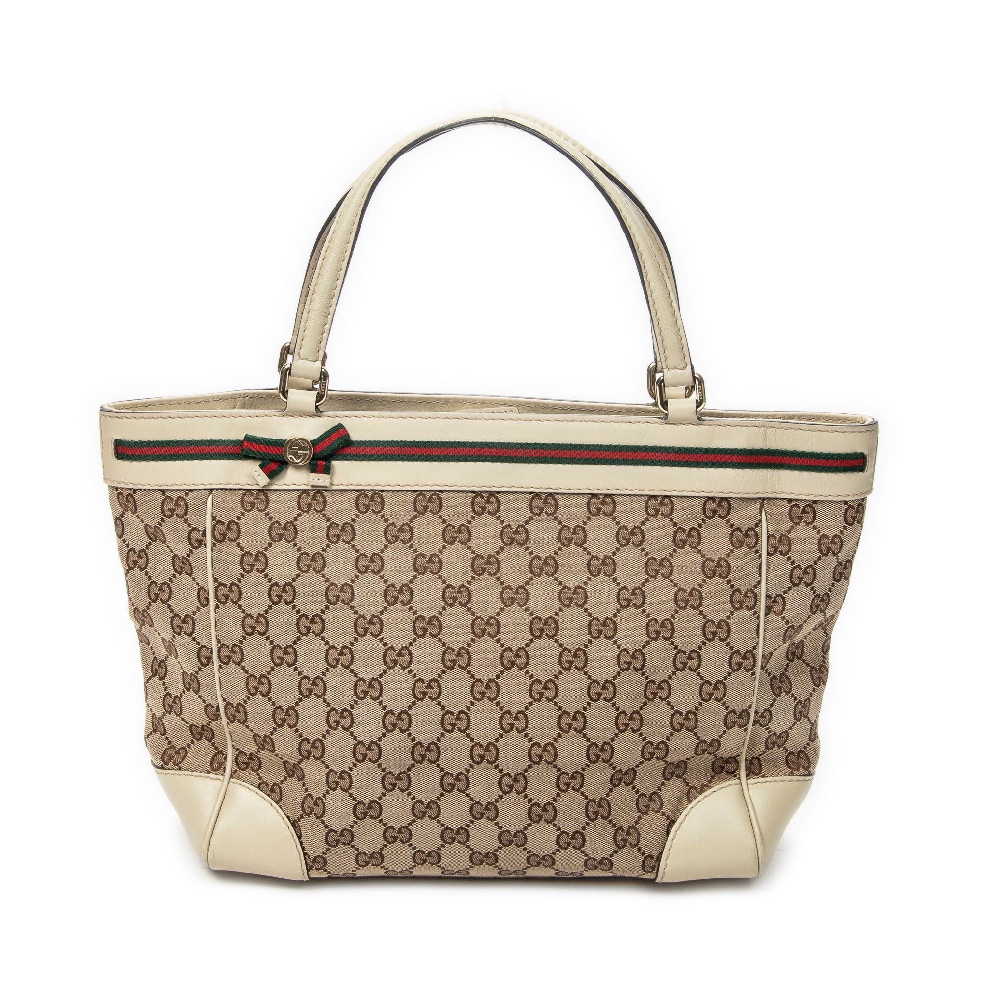 Shoulder Bag Web Mayfair Tote Ivory Monogrammed Canvas