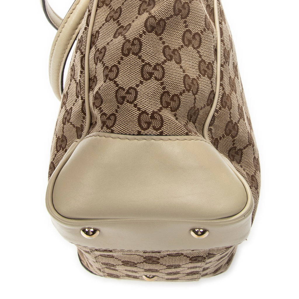 Shoulder Bag Web Mayfair Tote Ivory Monogrammed Canvas