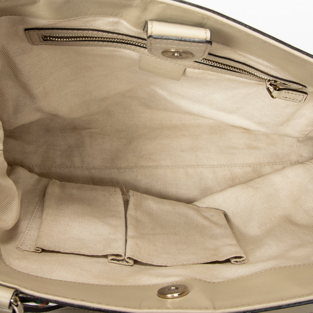 Shoulder Bag Web Mayfair Tote Ivory Monogrammed Canvas