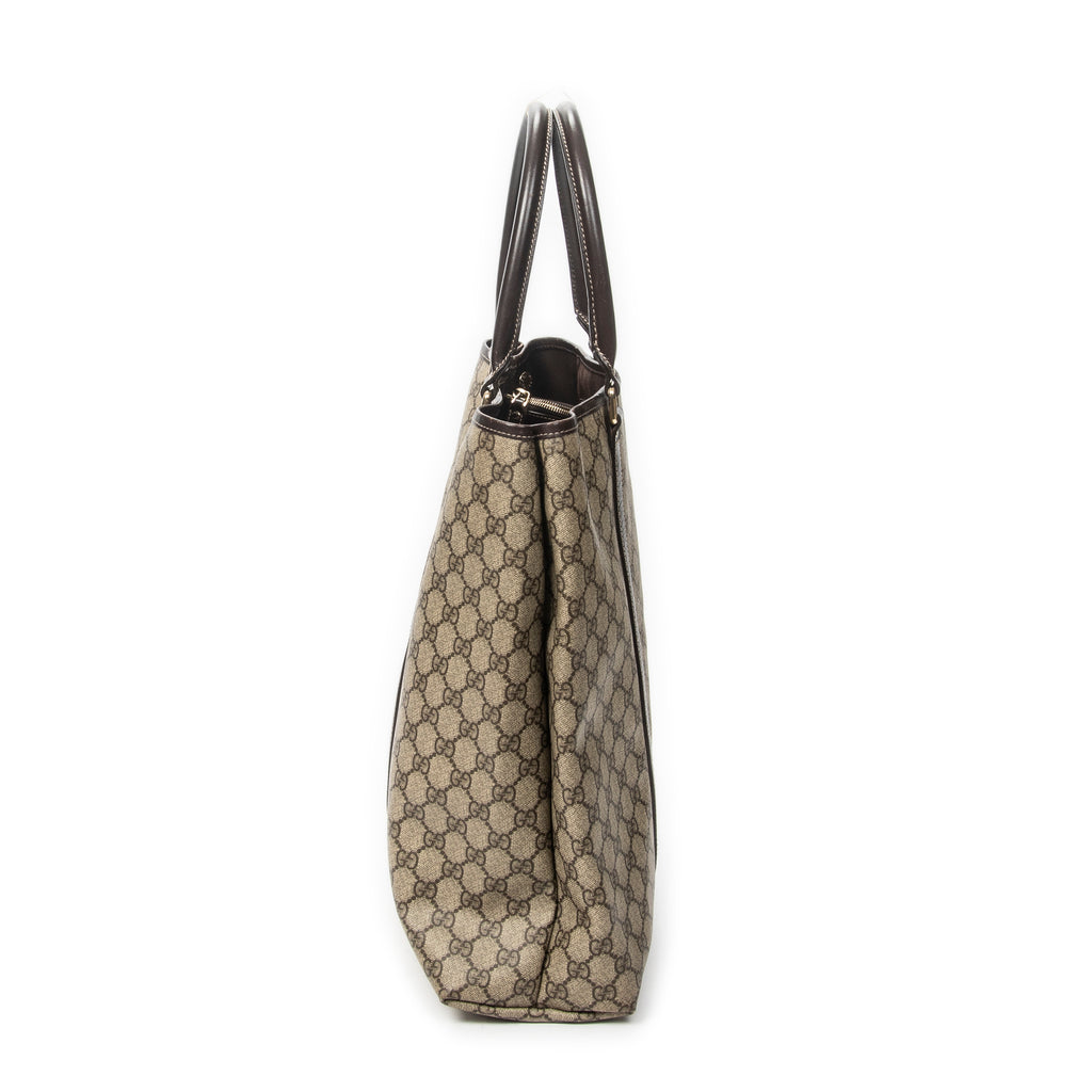 Shoulder Bag Vertical Joy Tote Dark Brown Supreme Coated Canvas