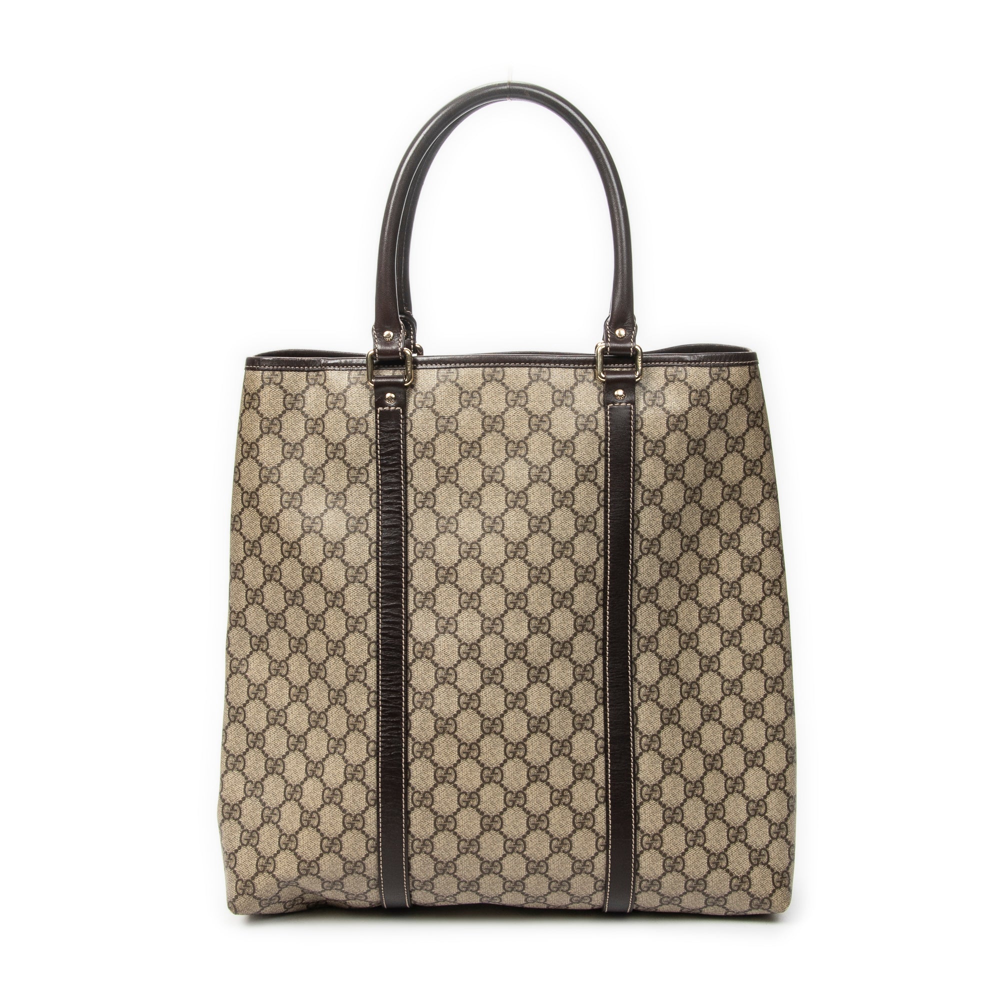 Shoulder Bag Vertical Joy Tote Dark Brown Supreme Coated Canvas
