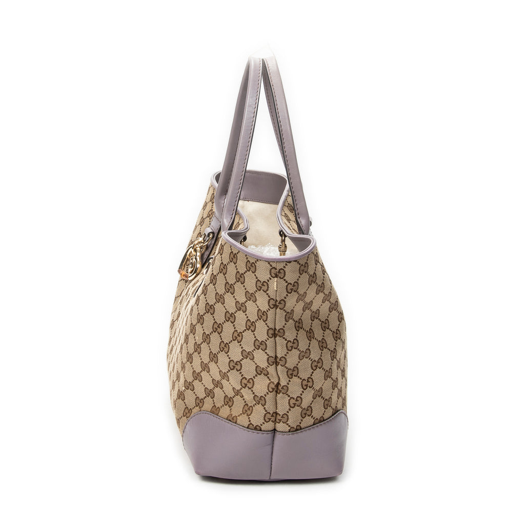 Shoulder Bag Heart Bit Open Tote Lilac Monogrammed Canvas