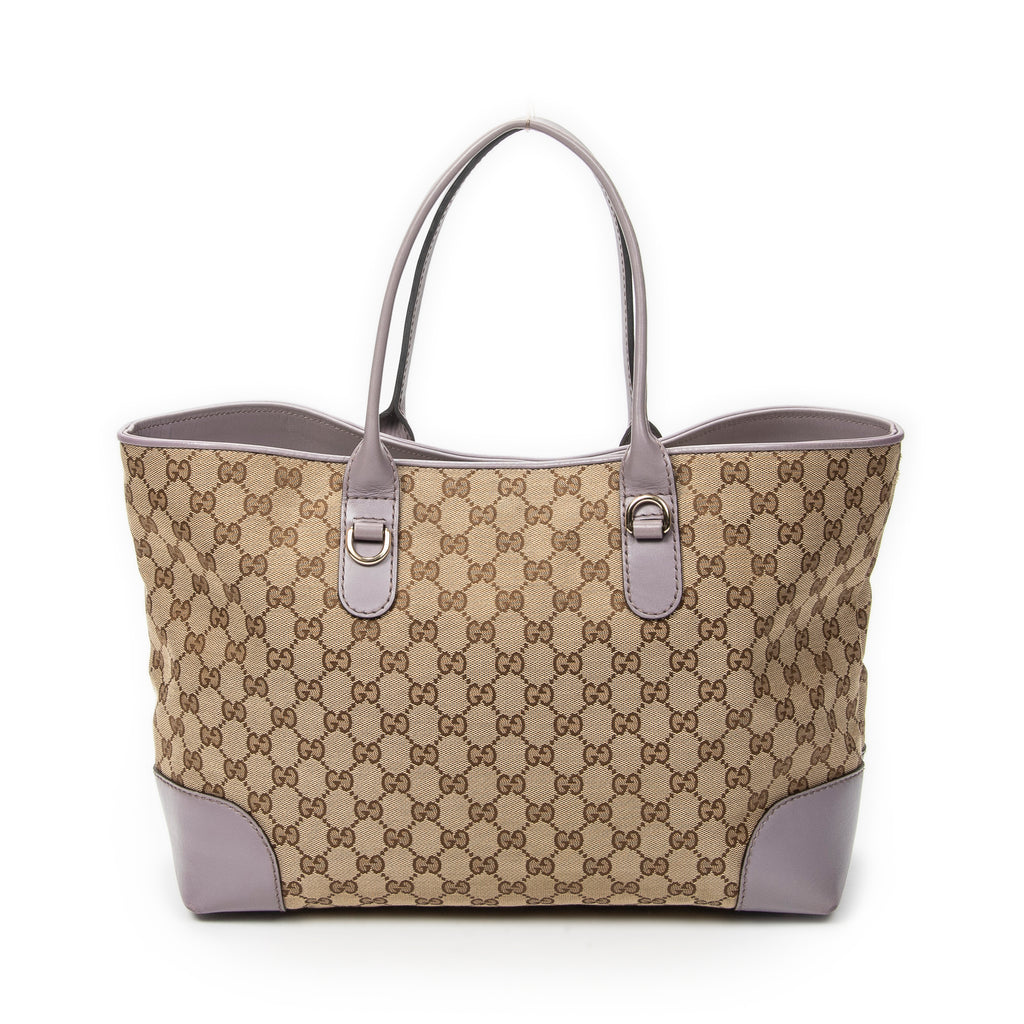 Shoulder Bag Heart Bit Open Tote Lilac Monogrammed Canvas