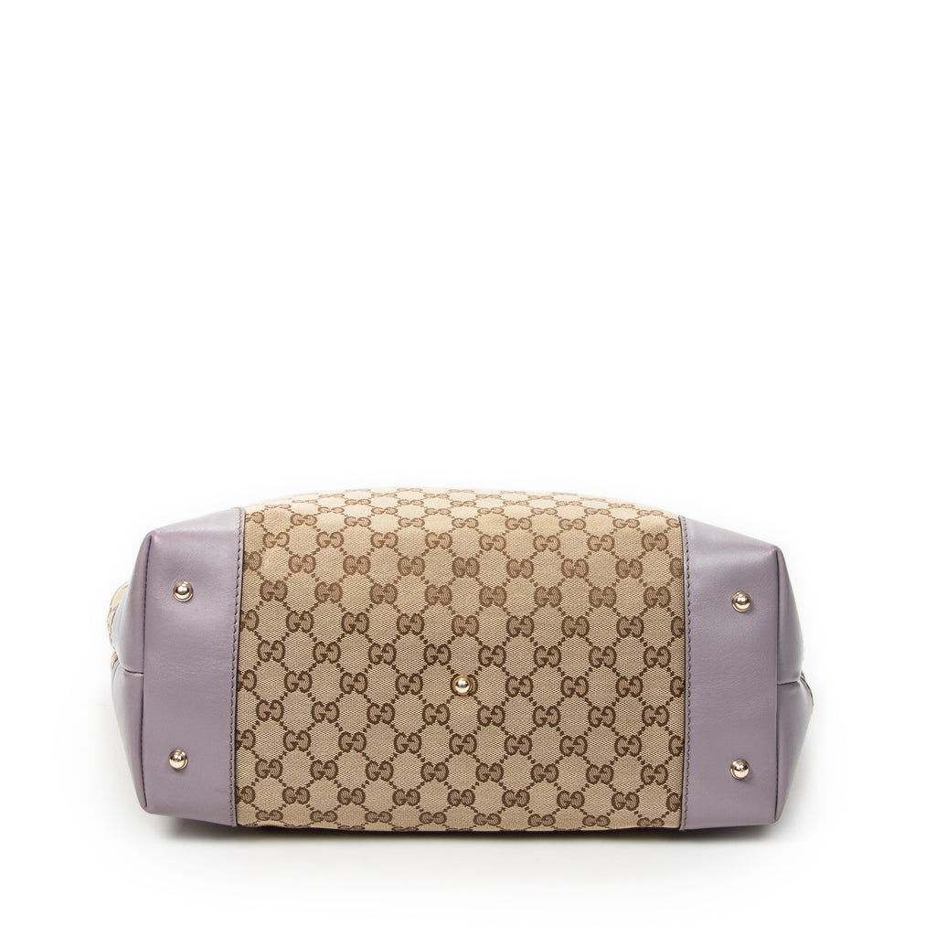 Shoulder Bag Heart Bit Open Tote Lilac Monogrammed Canvas