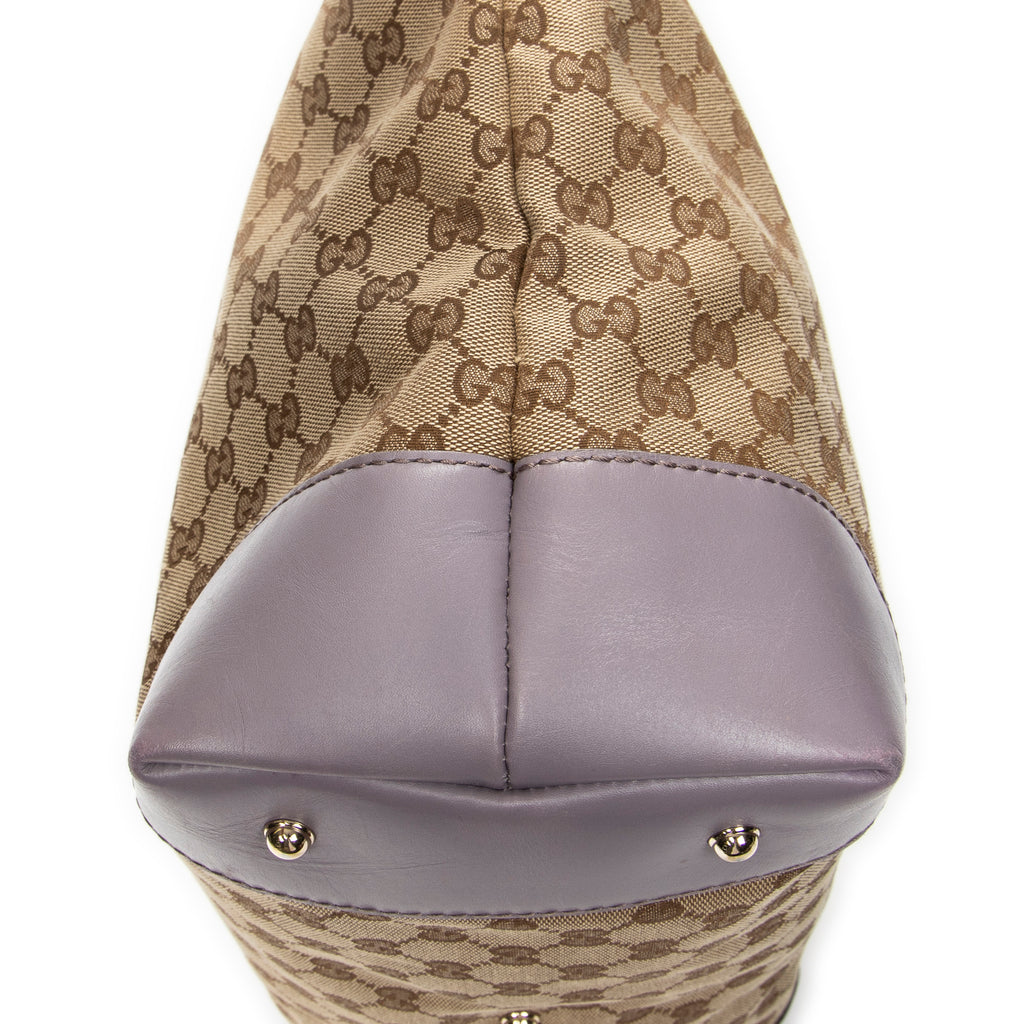 Shoulder Bag Heart Bit Open Tote Lilac Monogrammed Canvas