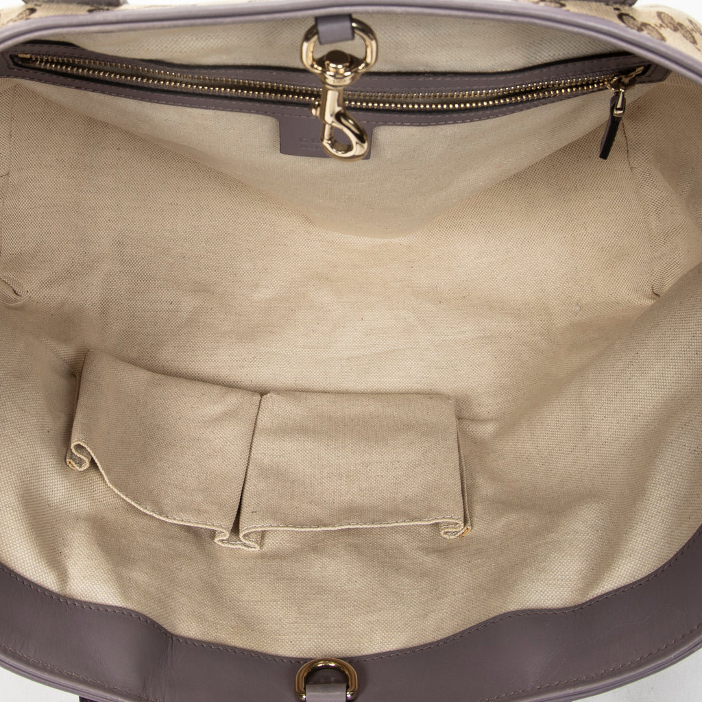 Shoulder Bag Heart Bit Open Tote Lilac Monogrammed Canvas