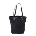 Shoulder Bag Small Bucket Tote Black Monogrammed Canvas