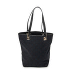 Shoulder Bag Small Bucket Tote Black Monogrammed Canvas