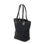 Shoulder Bag Small Bucket Tote Black Monogrammed Canvas