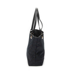 Shoulder Bag Small Bucket Tote Black Monogrammed Canvas