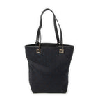 Shoulder Bag Small Bucket Tote Black Monogrammed Canvas