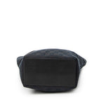 Shoulder Bag Small Bucket Tote Black Monogrammed Canvas
