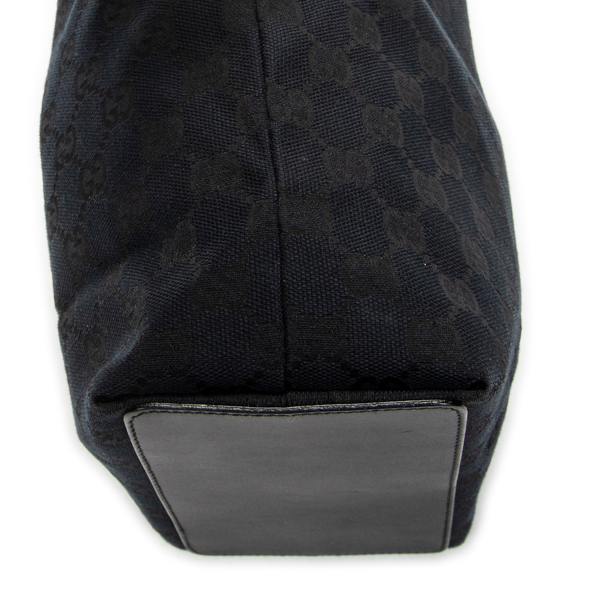 Shoulder Bag Small Bucket Tote Black Monogrammed Canvas