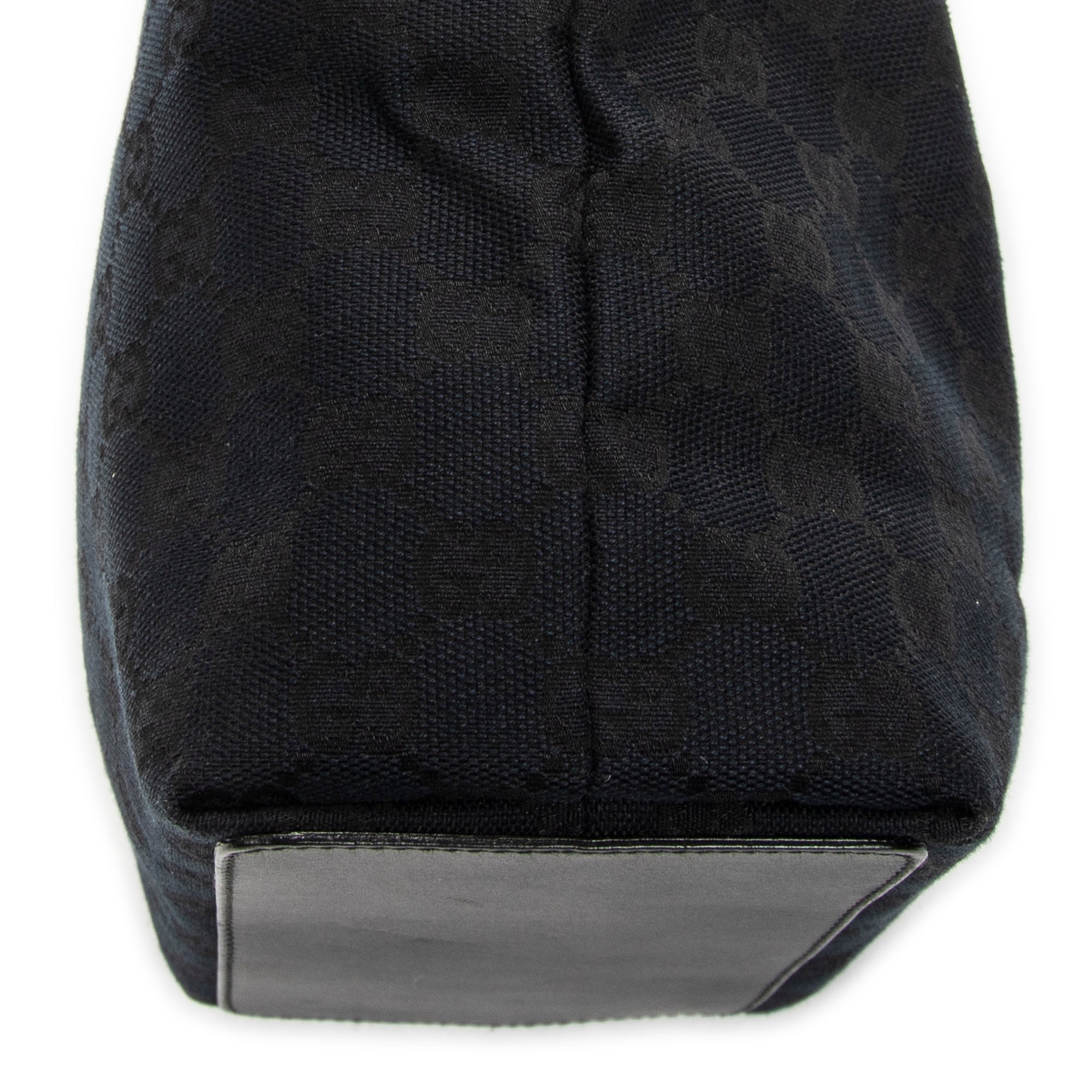 Shoulder Bag Small Bucket Tote Black Monogrammed Canvas