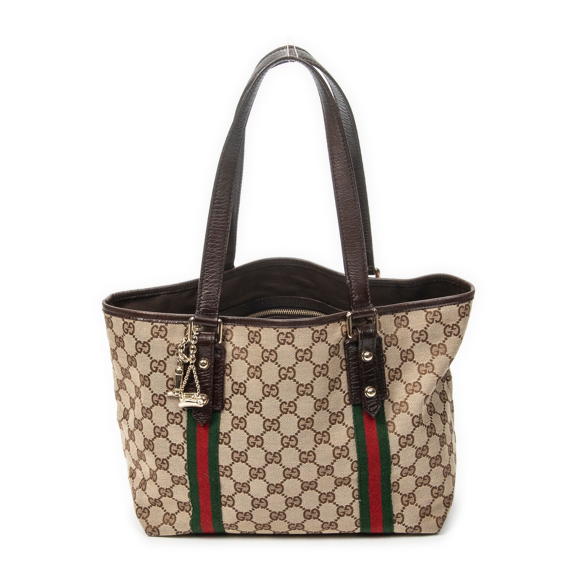 Shoulder Bag Small Web Jolicoeur Tote Dark Brown Monogrammed Canvas