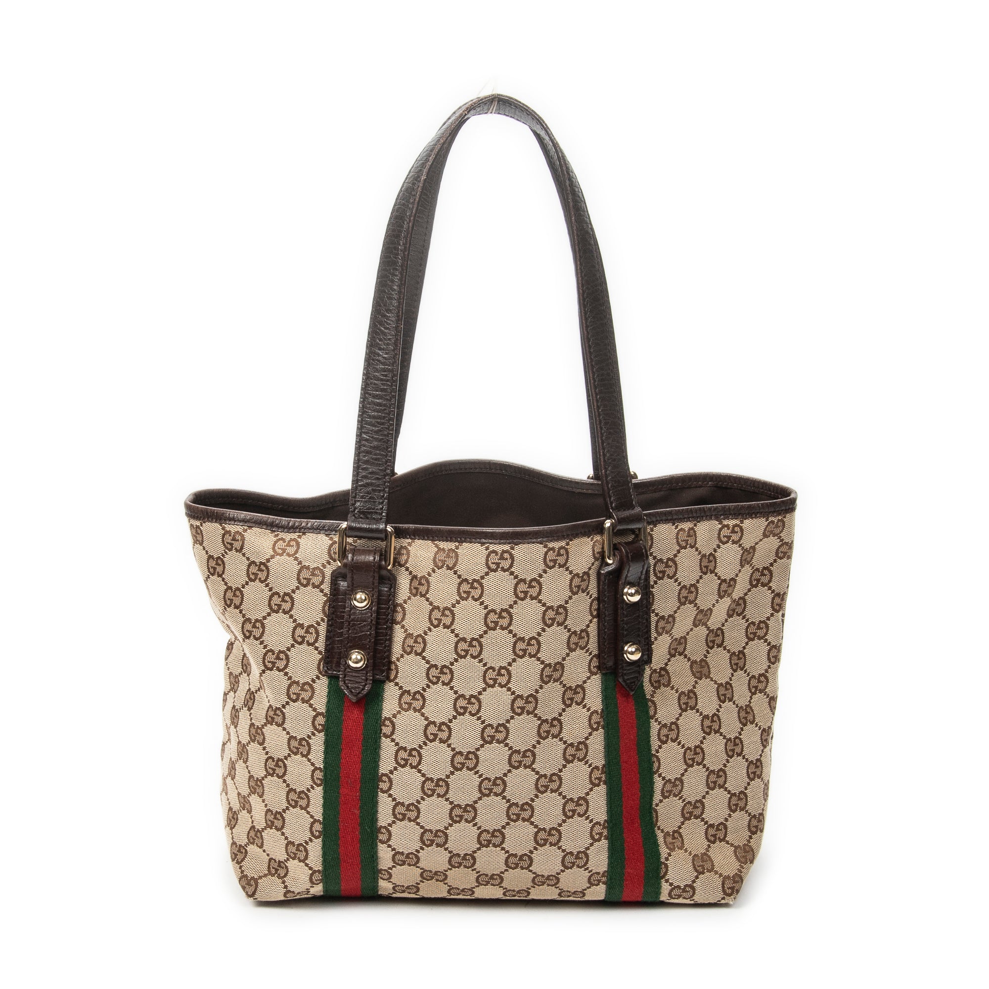 Shoulder Bag Small Web Jolicoeur Tote Dark Brown Monogrammed Canvas