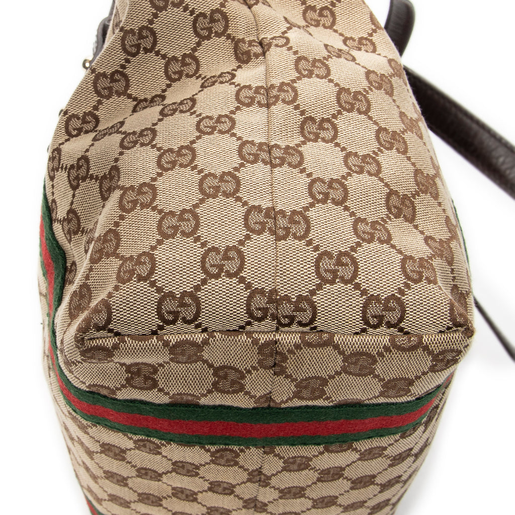 Shoulder Bag Small Web Jolicoeur Tote Dark Brown Monogrammed Canvas